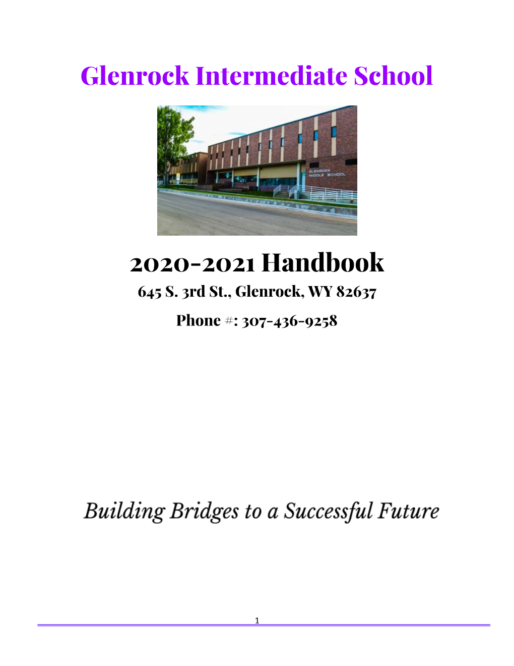 Glenrock Intermediate School 2020-2021 Handbook