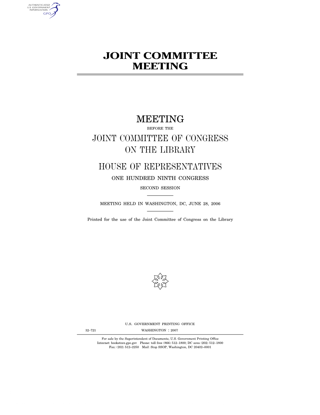 Joint Committee Meeting