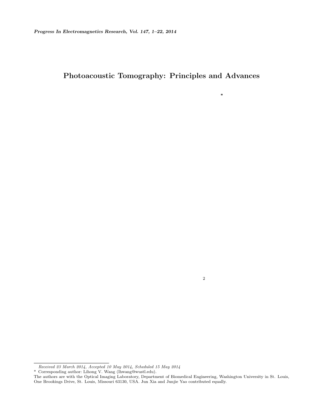 Photoacoustic Tomography: Principles and Advances