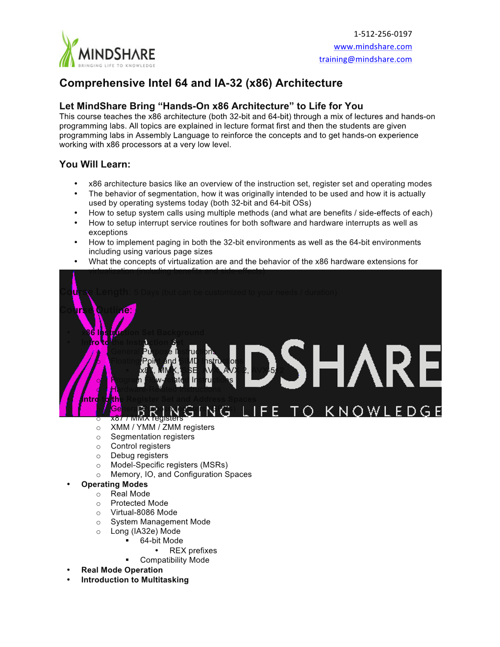 Comprehensive Intel 64 and IA-32 (X86) Architecture