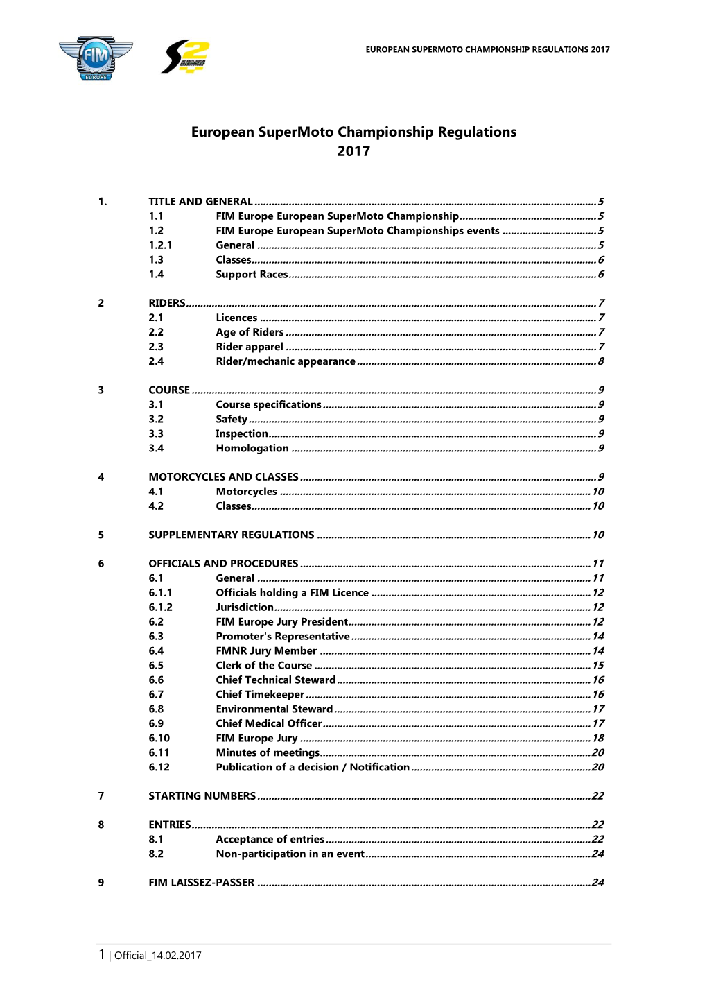 European Supermoto Championship Regulations 2017