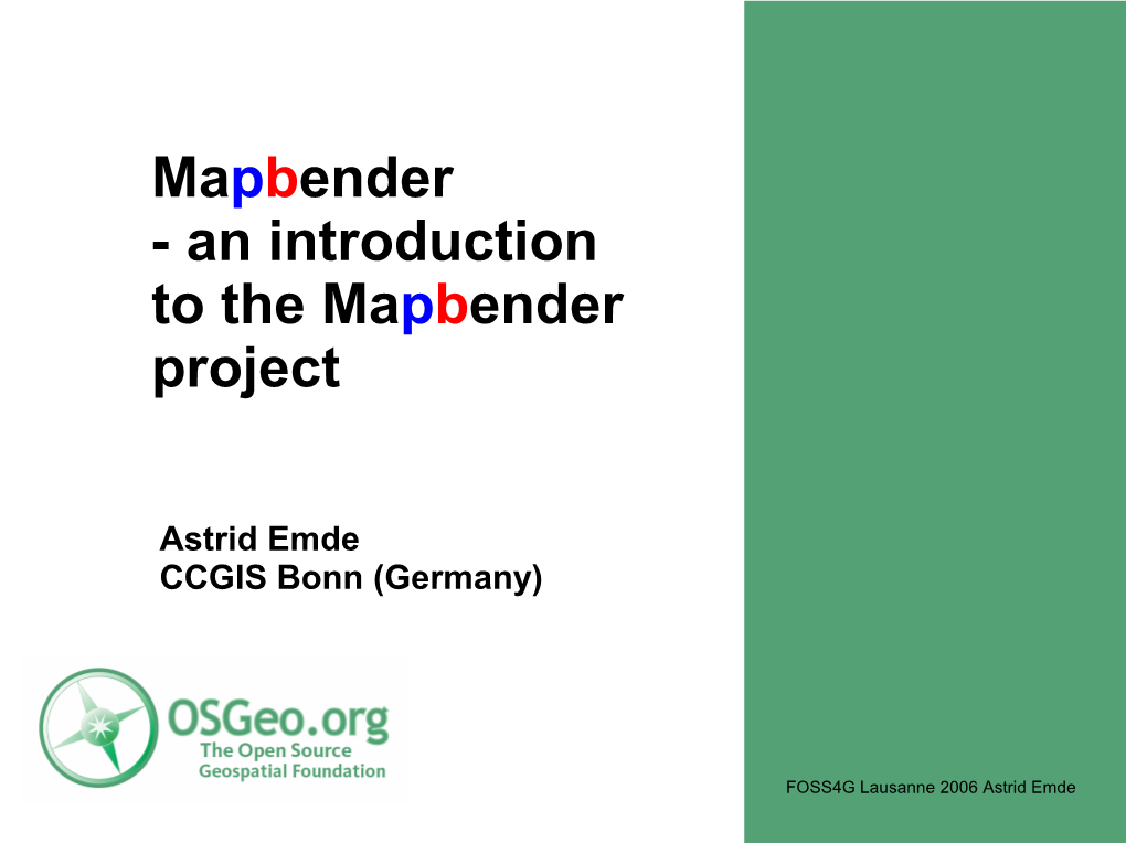 Mapbender Presentation (Pdf)
