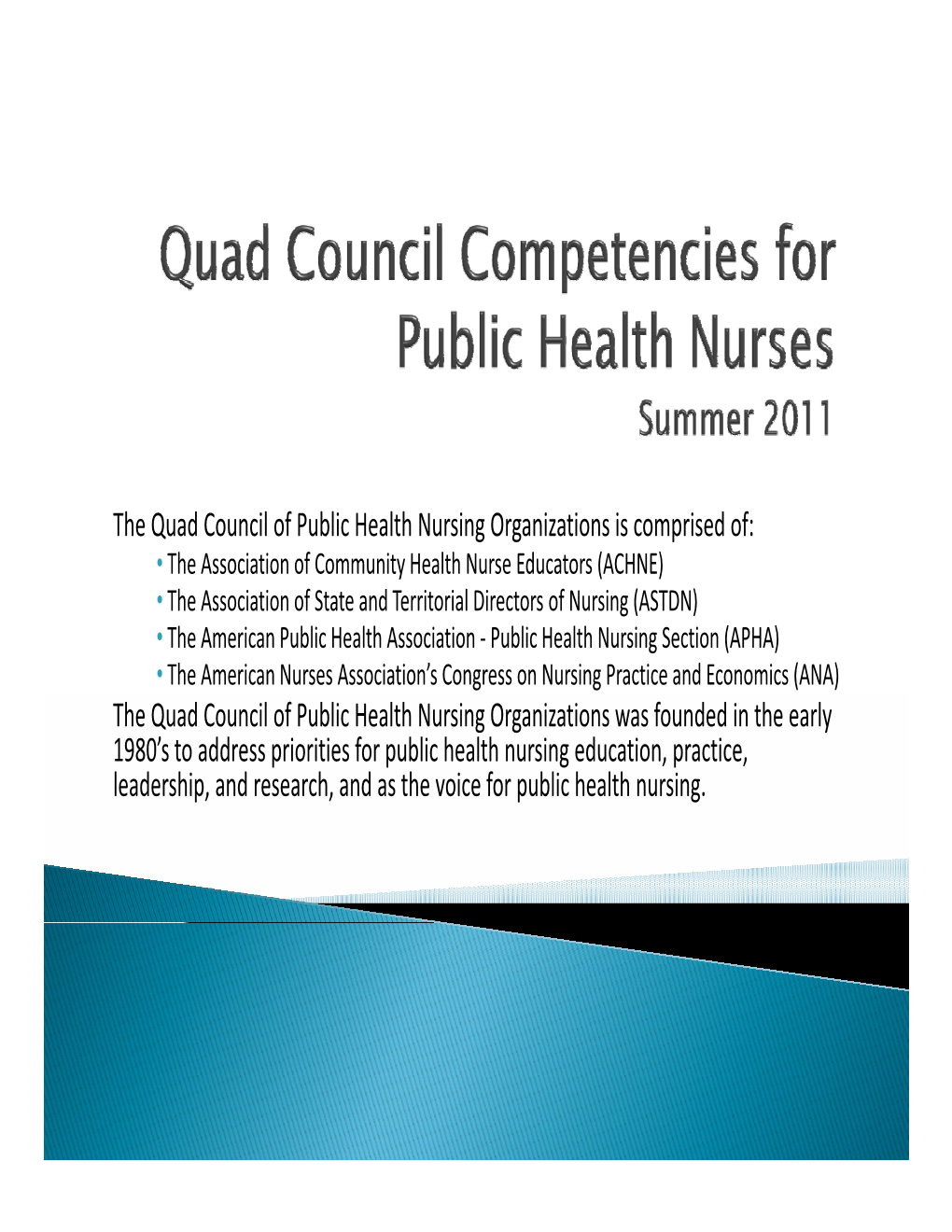 Q Ggp the Quad Council of Public Health Nursing Organ