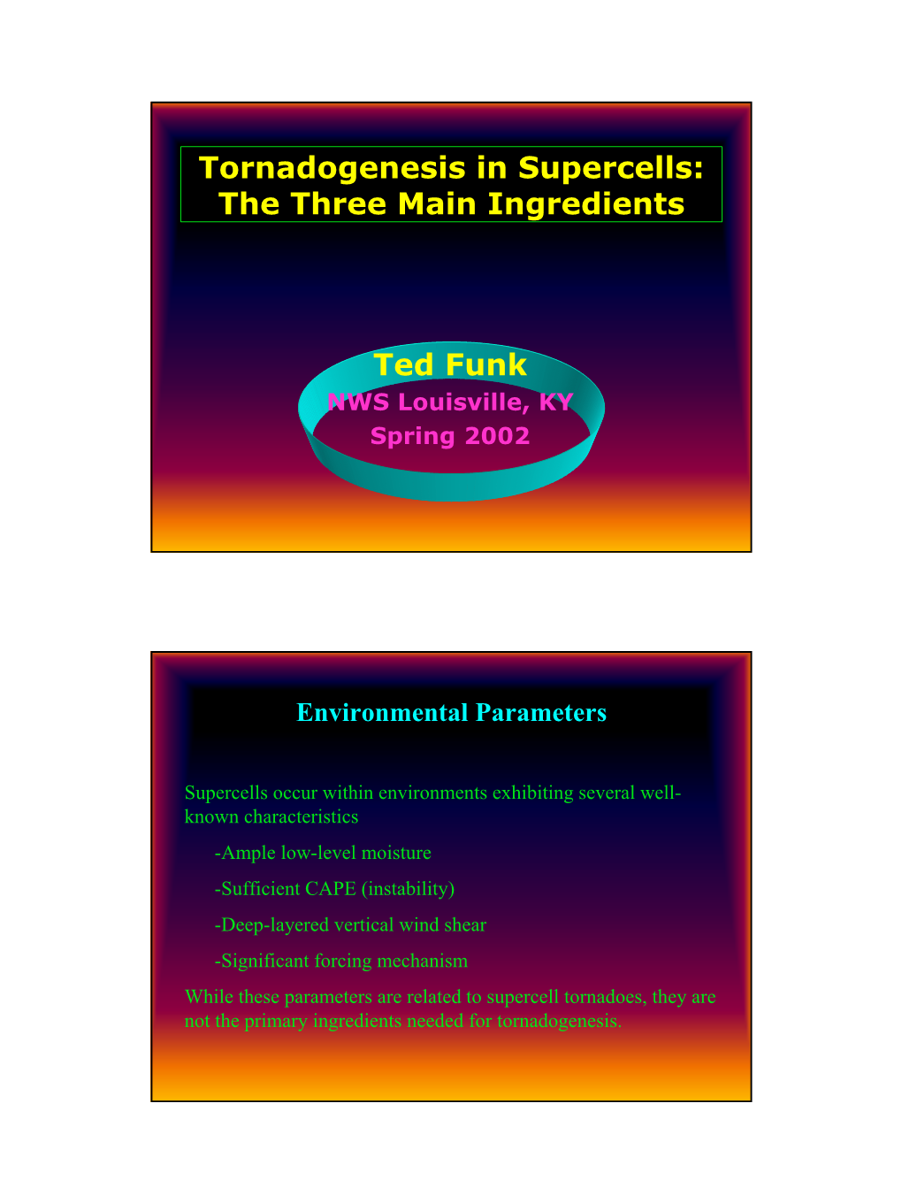 Tornadogenesis in Supercells: the Three Main Ingredients