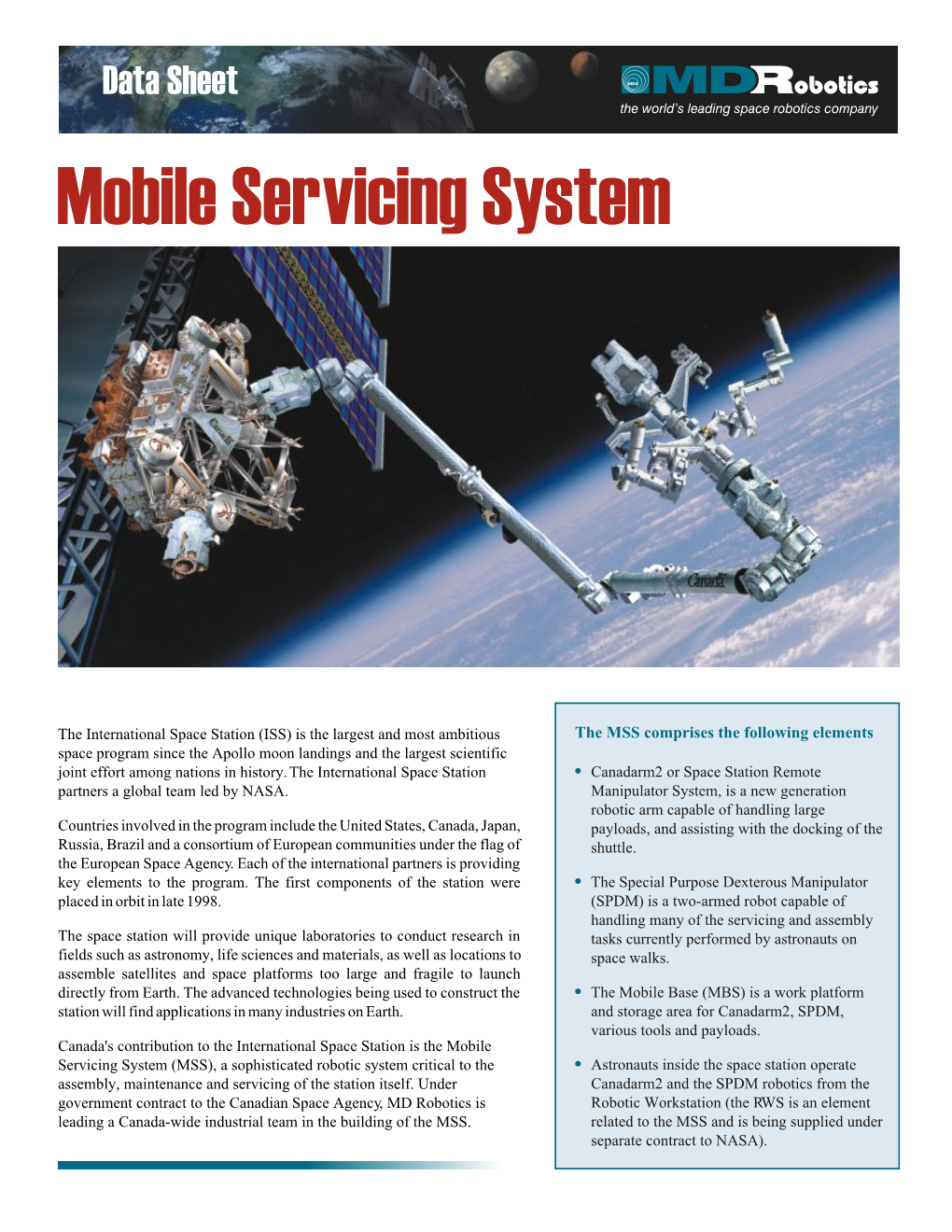 Mobile Servicing System
