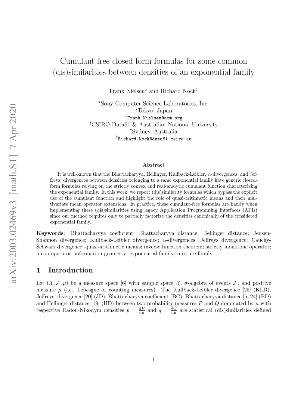 Cumulant-Free Closed-Form Formulas for Some Common (Dis) Similarities Between Densities of an Exponential Family