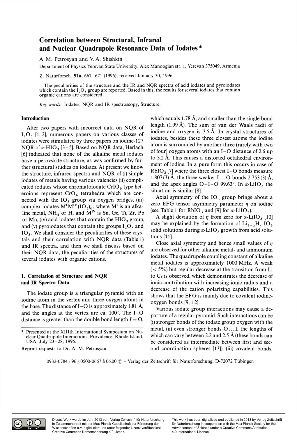 Correlation Between Structural, Infrared and Nuclear Quadrupole Resonance Data of Iodates *