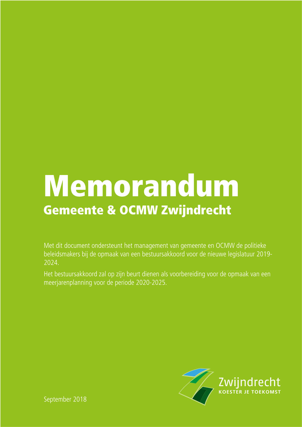 Memorandum Van Gemeente En OCMW Zwijndrecht