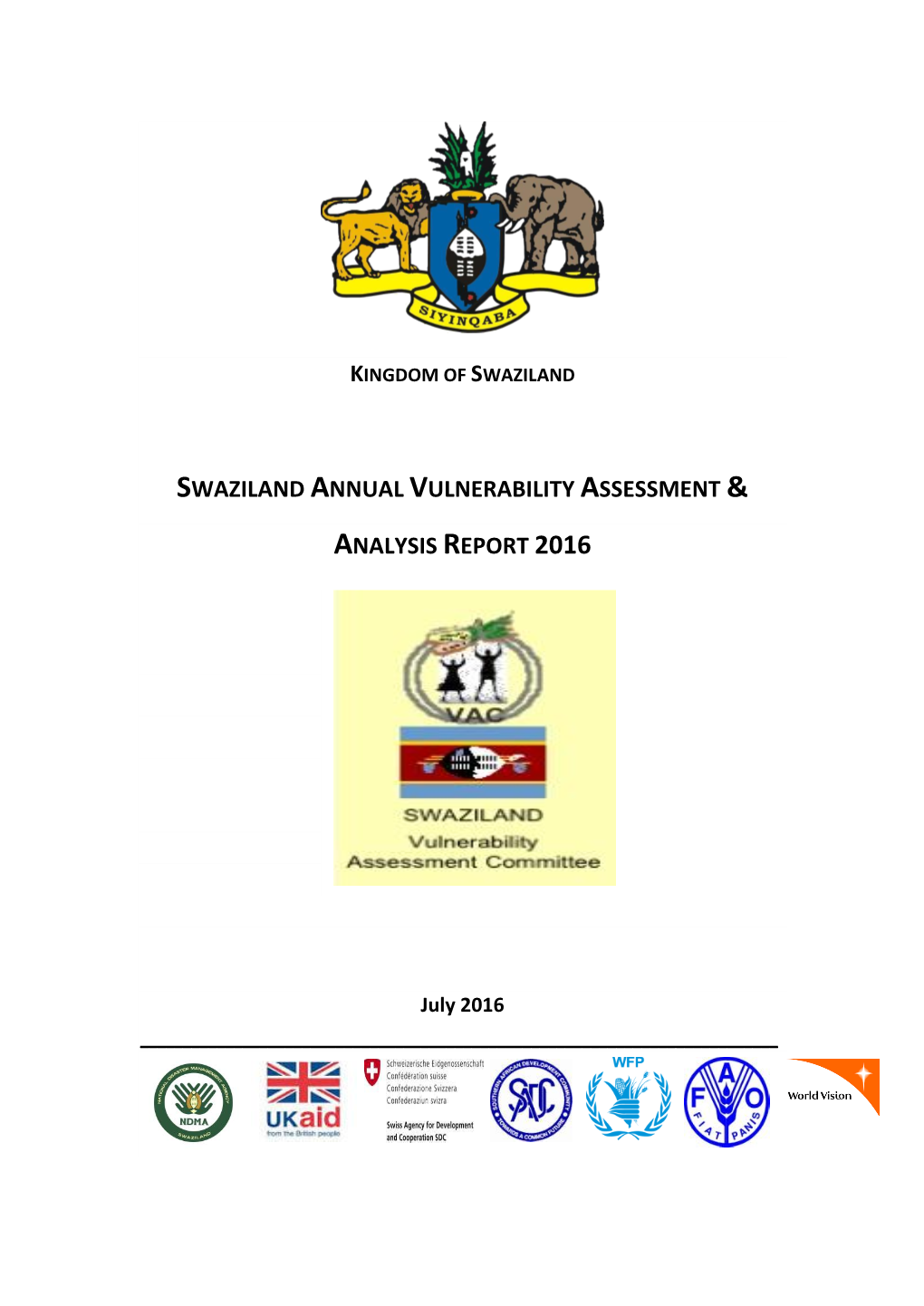Swaziland Annual Vulnerability Assessment &