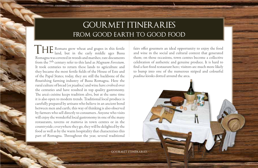 GOURMET ITINERARIES from Good Earth to Good Food