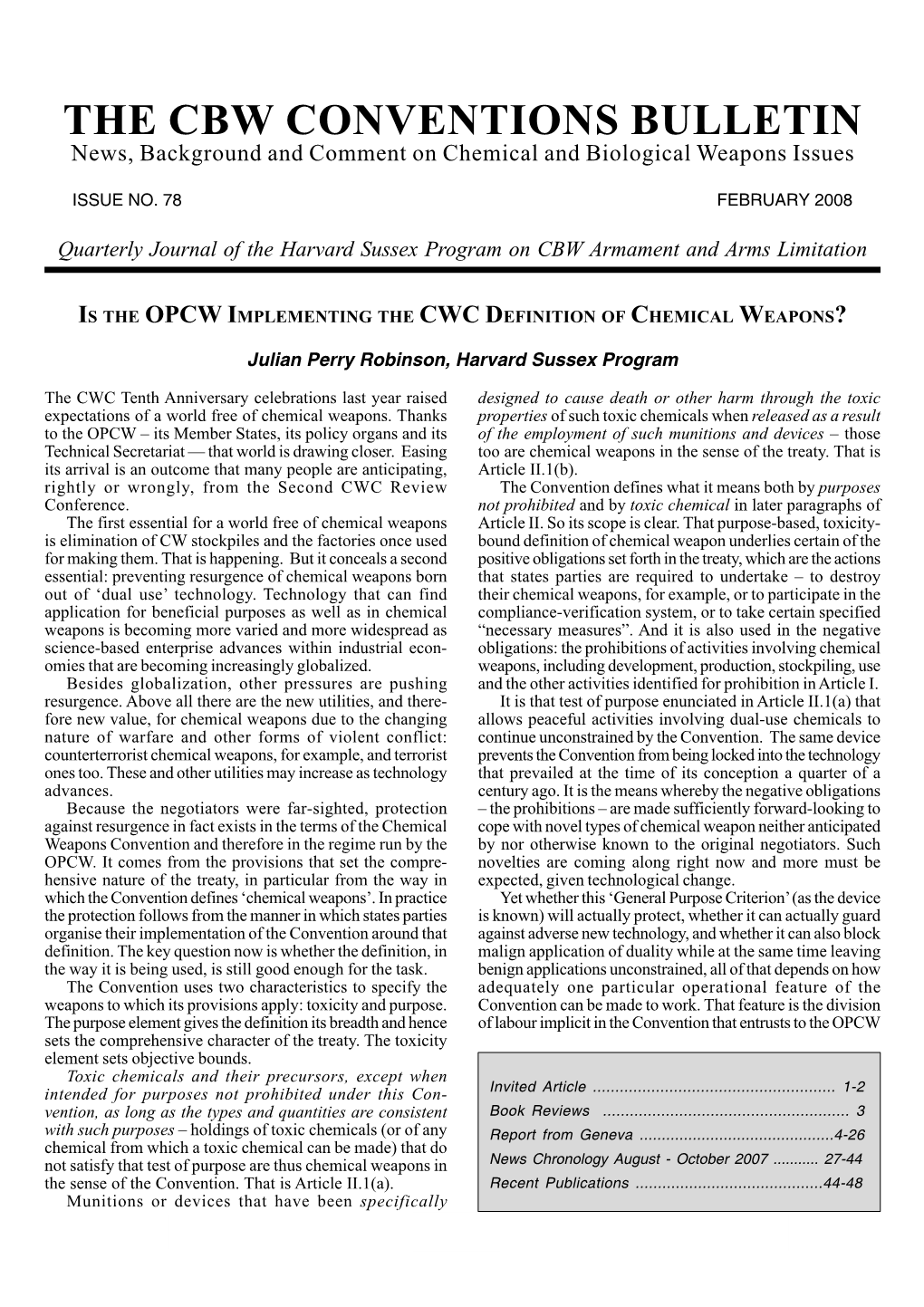 Is the Opcw Implementing the Cwc Definition of Chemical Weapons?