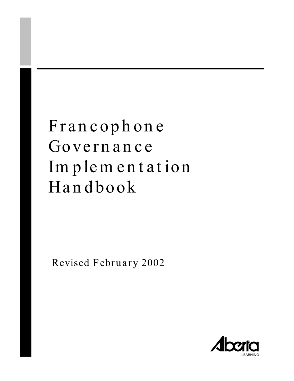 Francophone Governance Implementation Handbook