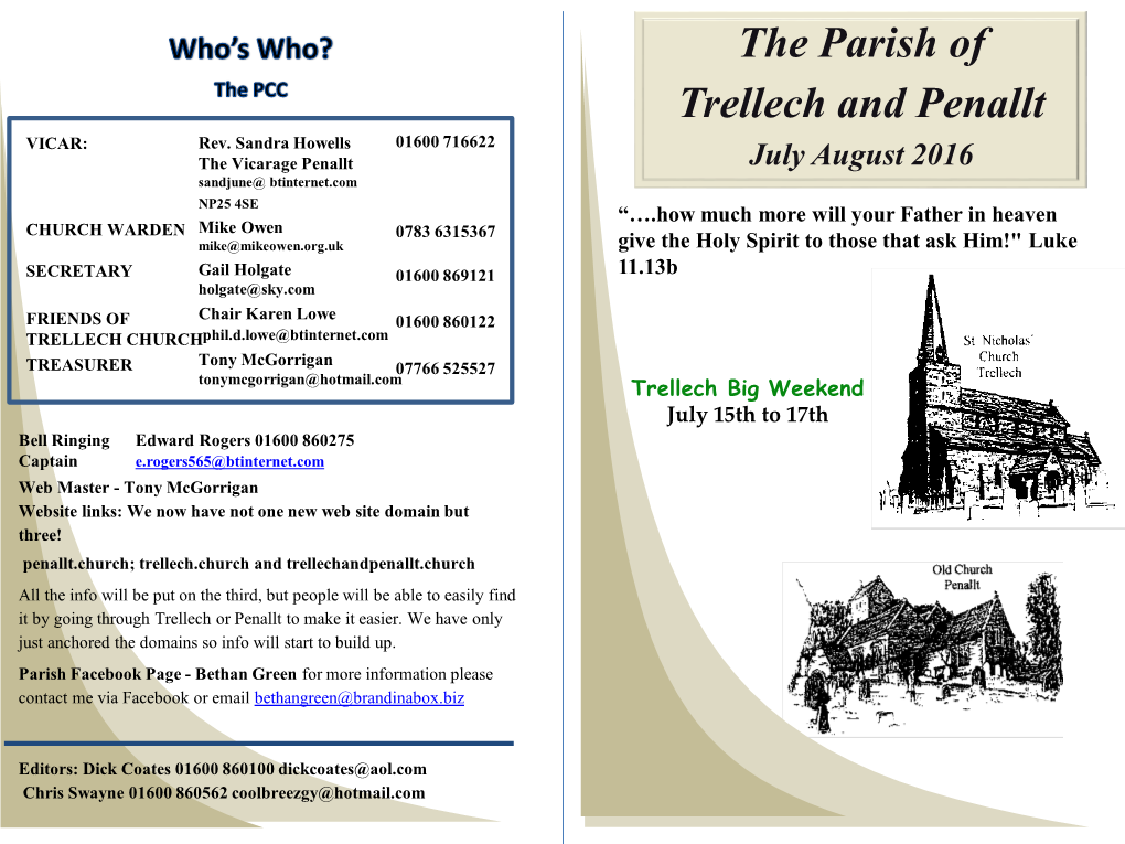 The Parish of Trellech and Penallt July August 2016