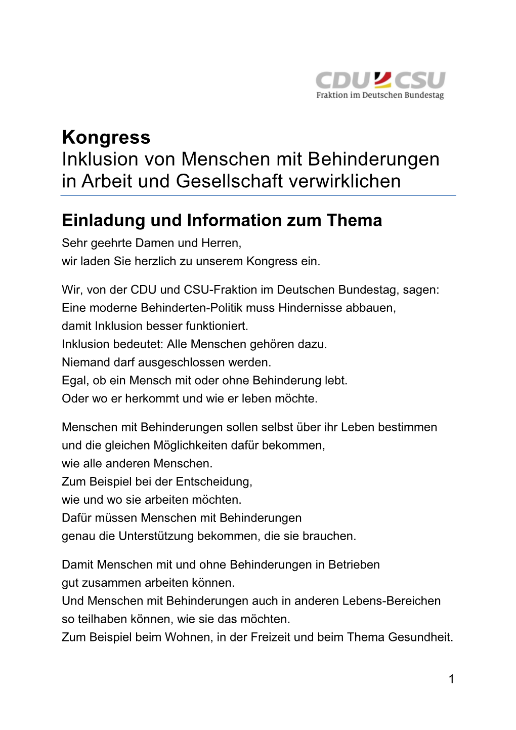 Kongress-Programm 23. März 2015