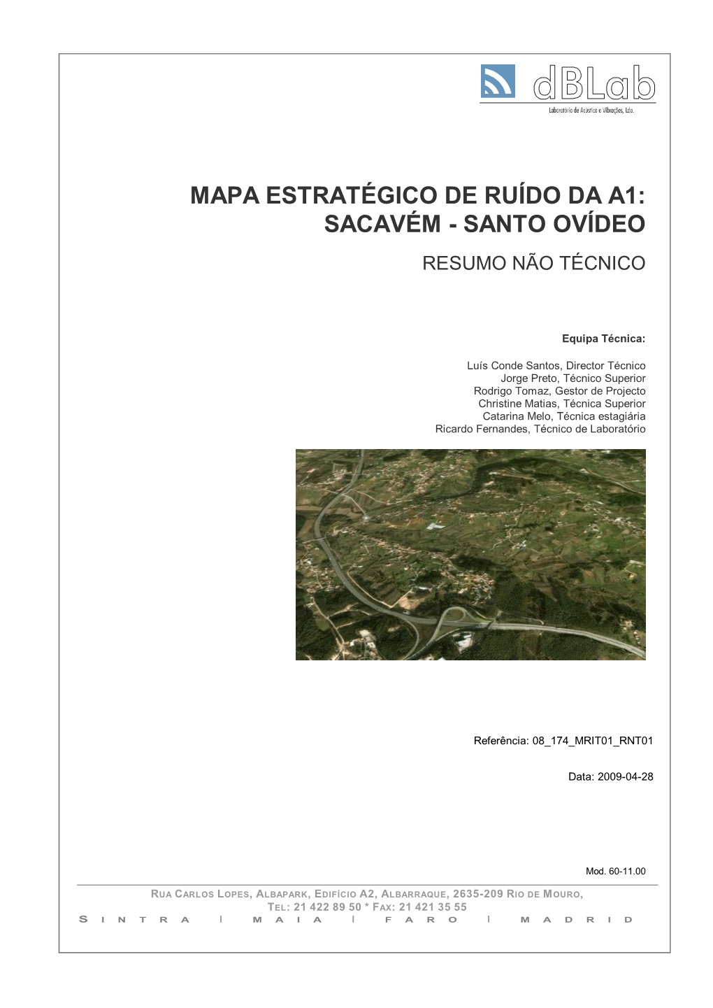 Mapa Estratégico De Ruído Da A1: Sacavém - Santo Ovídeo Resumo Não Técnico