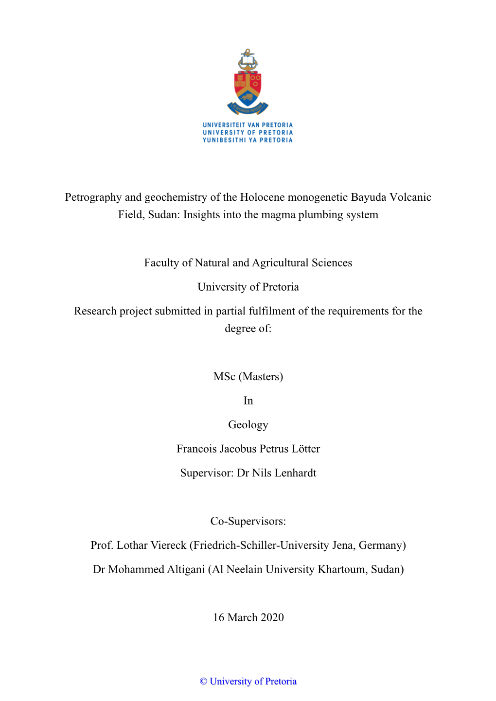 Petrography and Geochemistry of the Holocene Monogenetic Bayuda Volcanic Field, Sudan: Insights Into the Magma Plumbing System