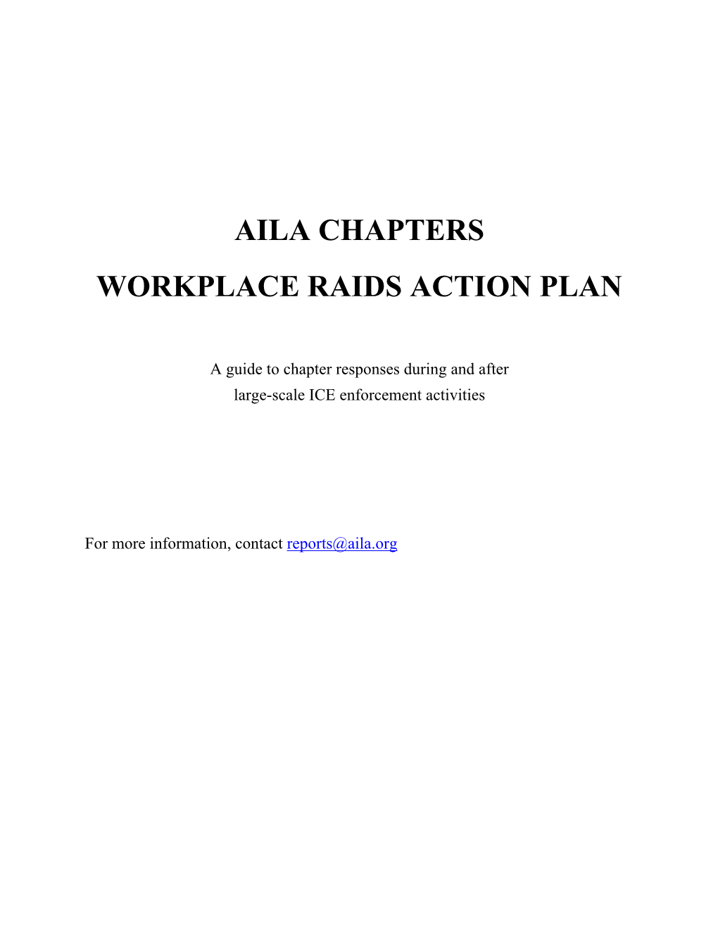 AILA Workplace Raids Action Plan