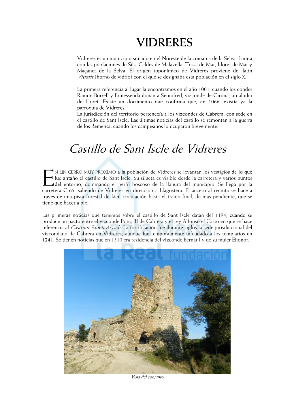 Castillo De Sant Iscle De Vidreres