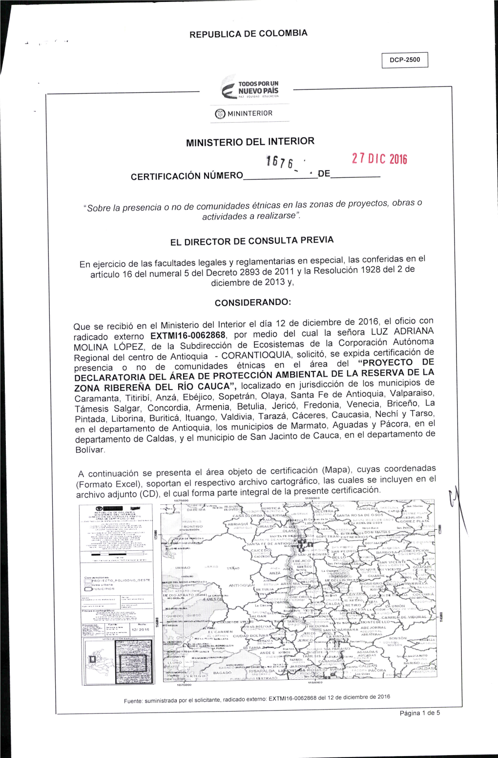 Declaratoria Orl Aáeá Órpnorecclón AMBIENTAL DE LA