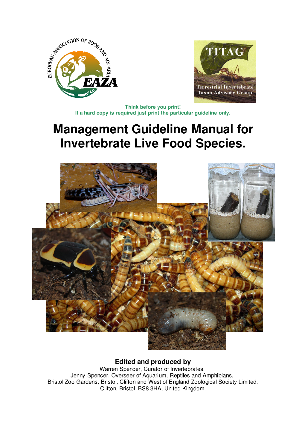 Copy of EAZA Management Guideline Manual for Invertebrate Live Food