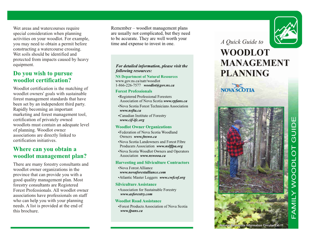 Woodlot Management Planning, Some Extremely Important to Identify and Review Lines on the Ground