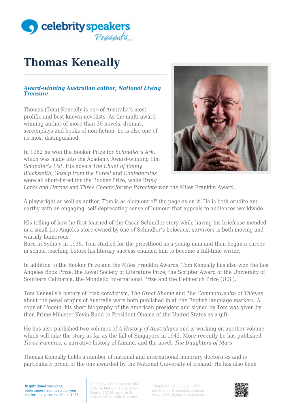 Thomas Keneally