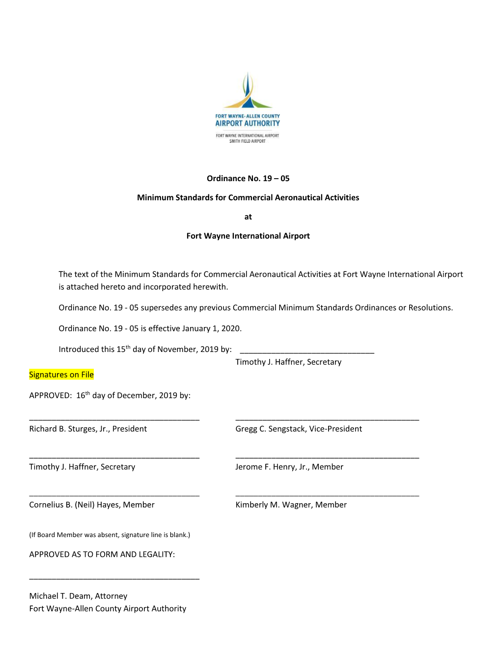 05 Minimum Standards for Commercial Aeronautical Activities