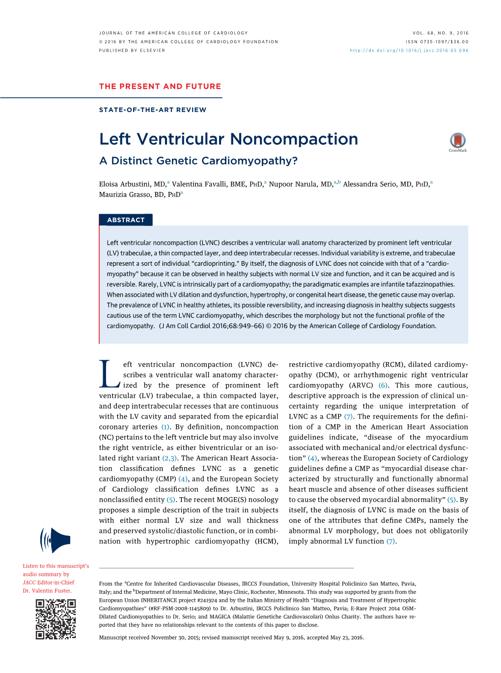 Left Ventricular Noncompaction a Distinct Genetic Cardiomyopathy?
