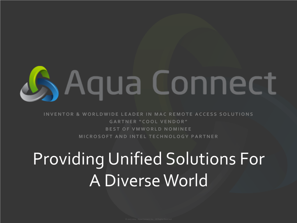 Aqua Connect Presentation