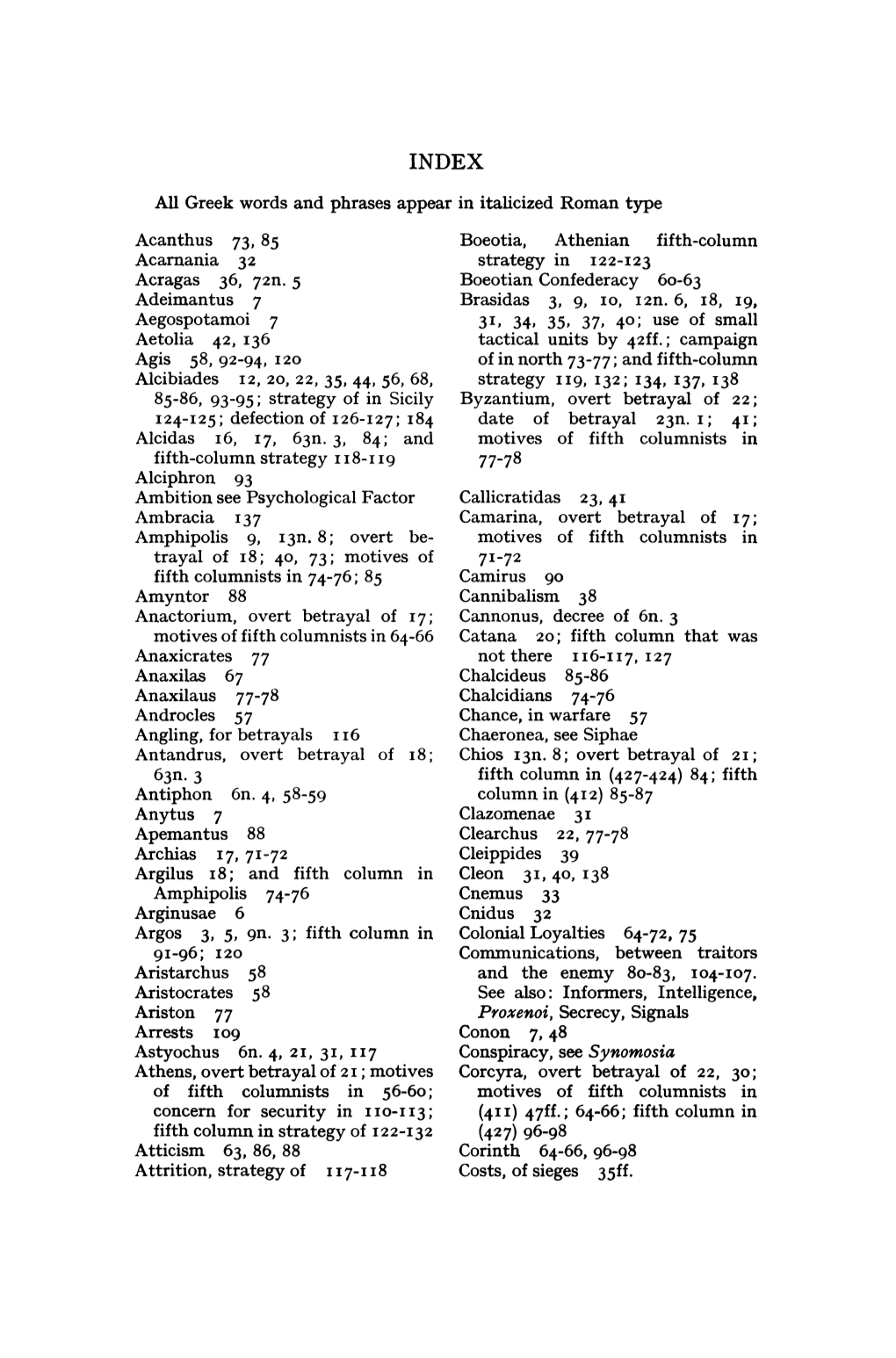 Greek Words and Phrases Appear in Italicized Roman Type Acanthus 73