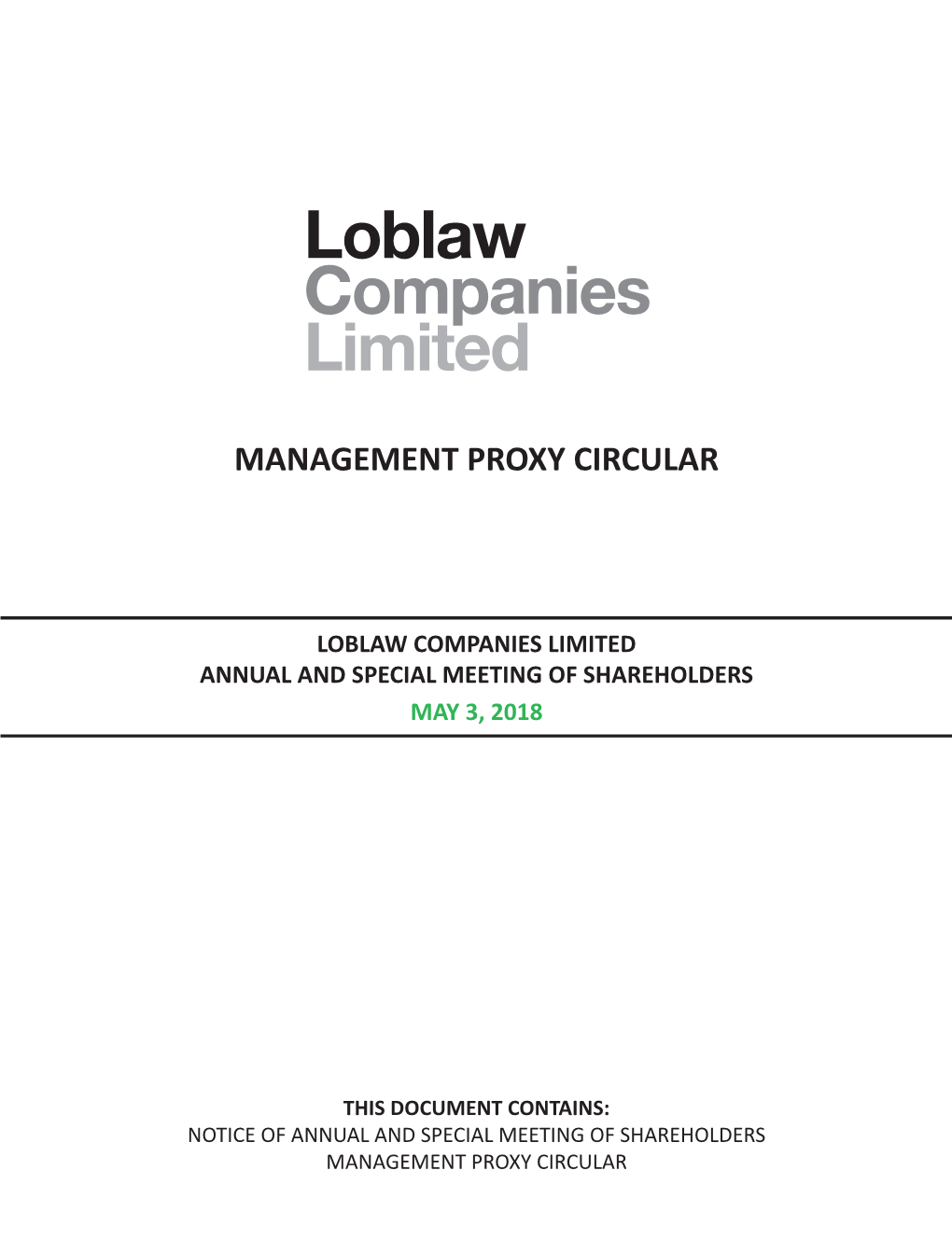 2017 Loblaw Proxy