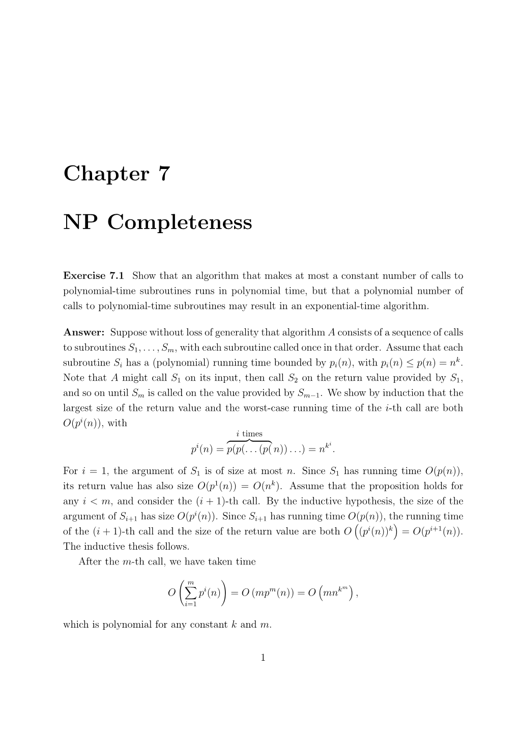 Chapter 7 NP Completeness