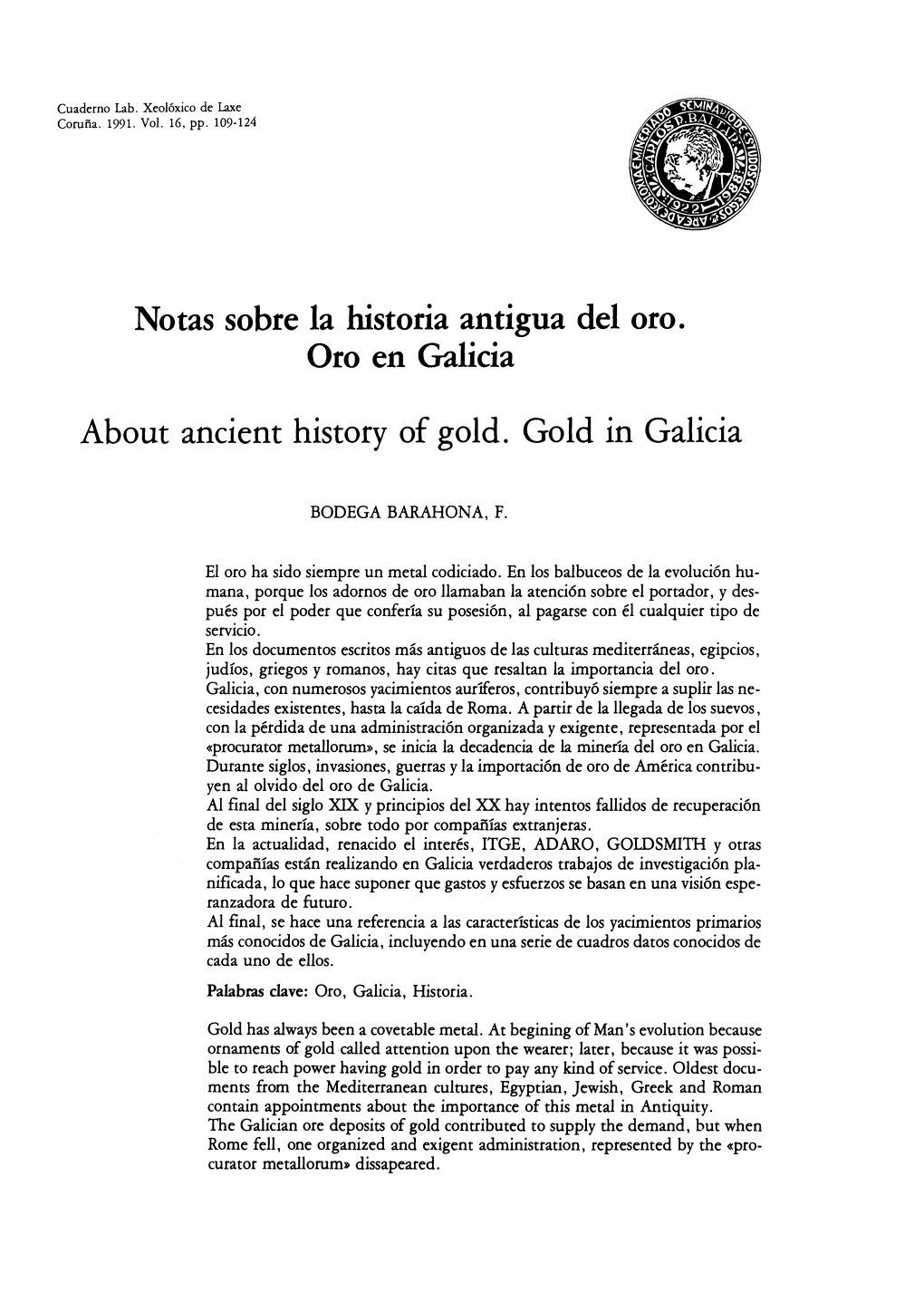 Oro En Galicia