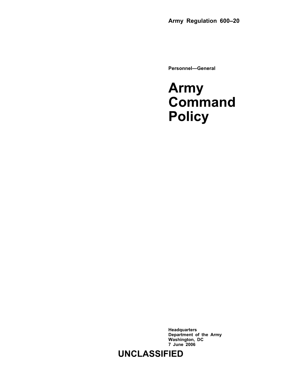 Army Command Policy