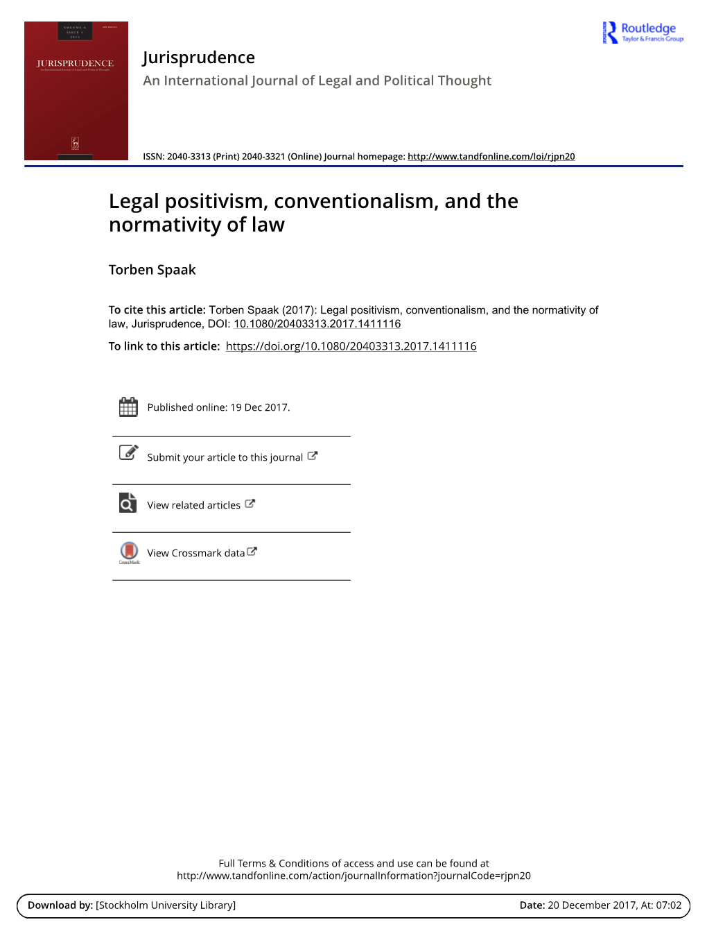 Legal Positivism, Conventionalism, and the Normativity of Law
