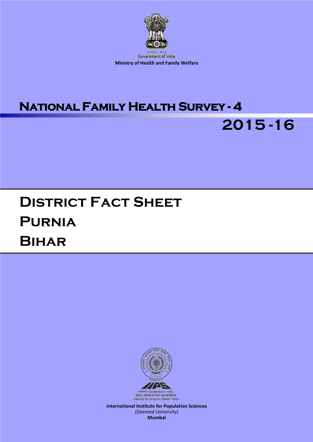 District Fact Sheet Purnia Bihar