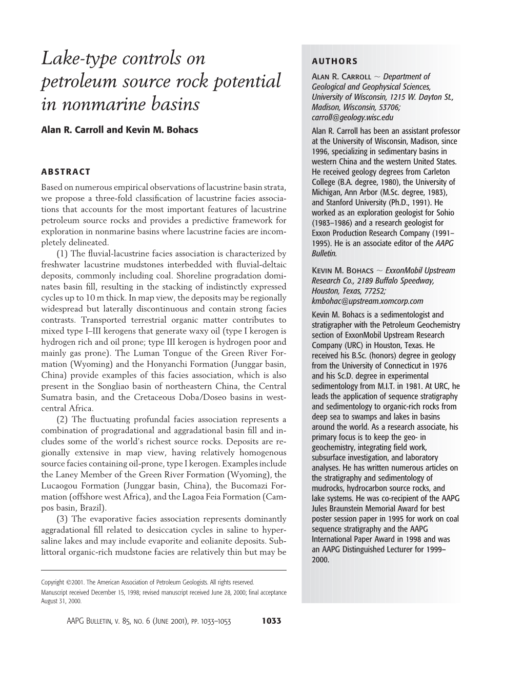 Lake-Type Controls on Petroleum Source Rock Potential in Nonmarine Basins