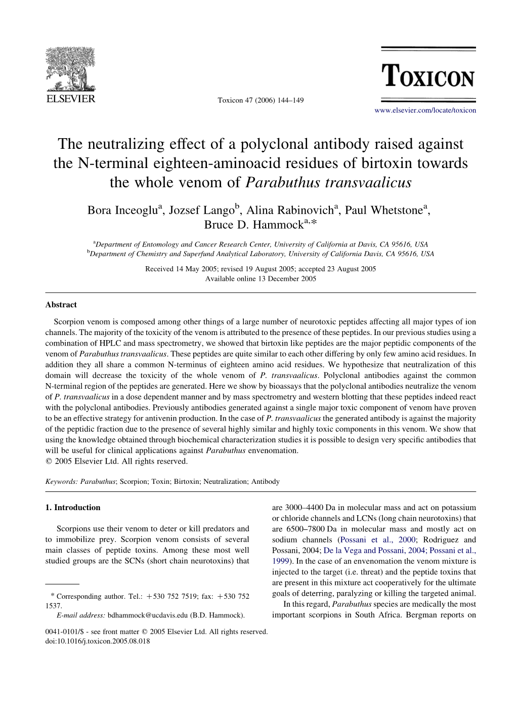 The Neutralizing Effect of a Polyclonal Antibody Raised Against the N