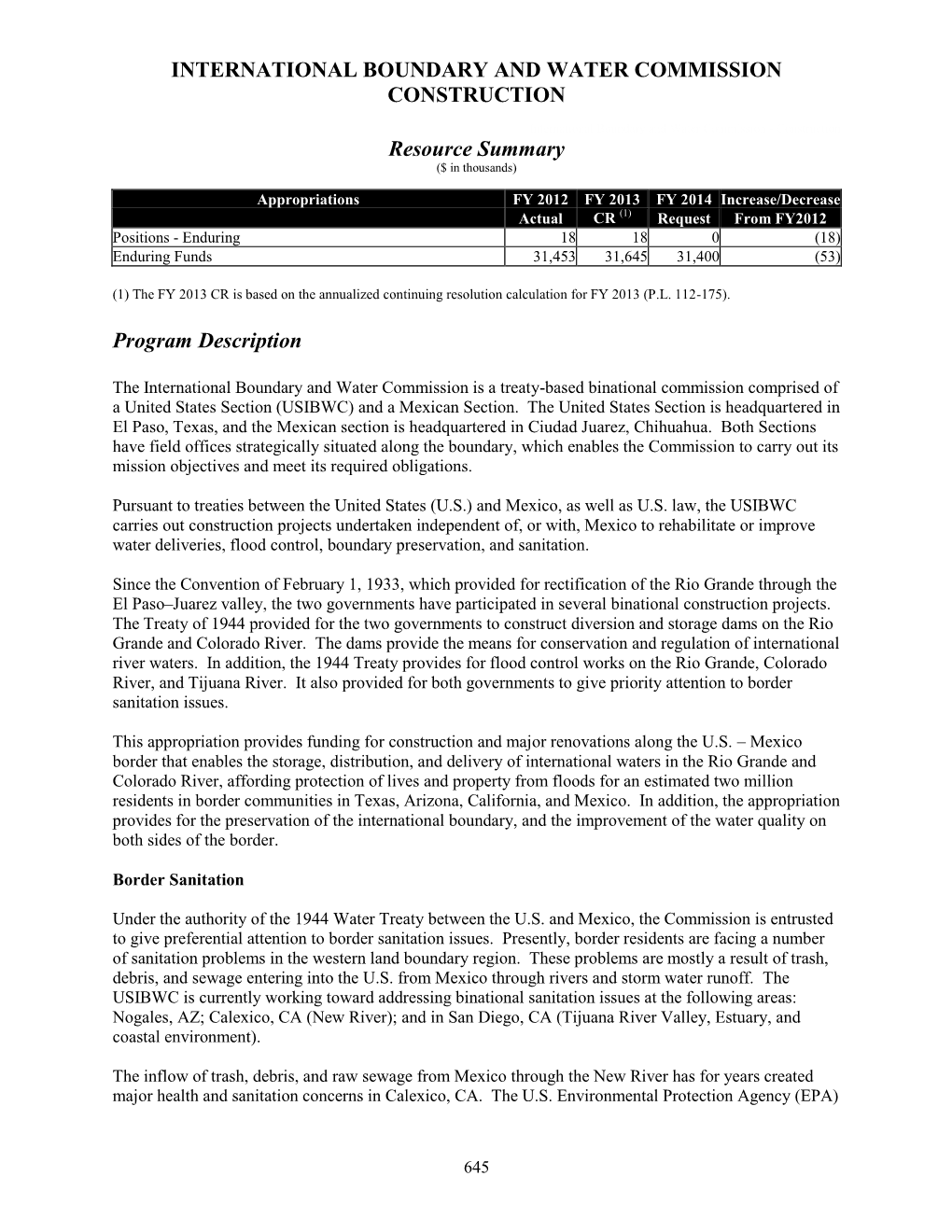 International Boundary and Water Commission Construction