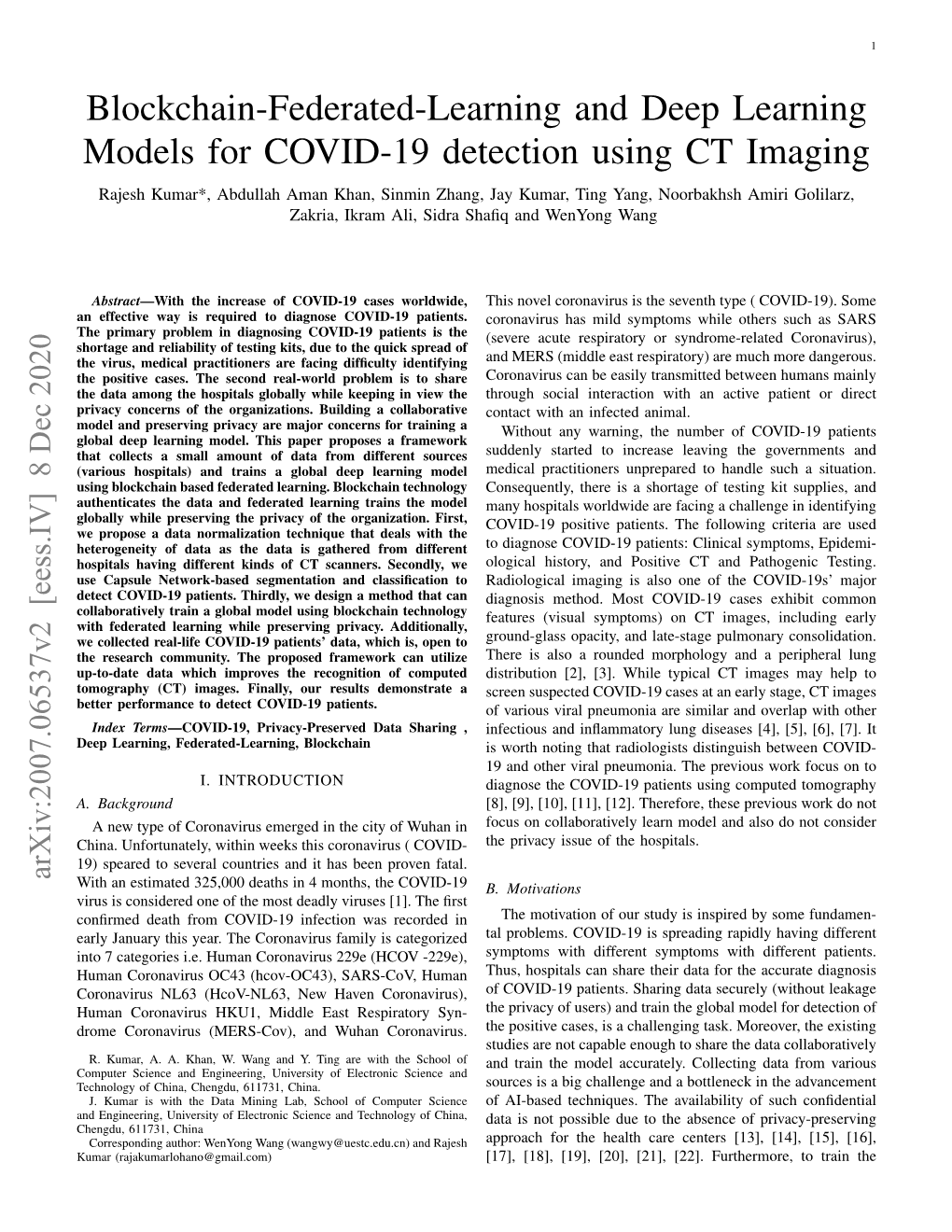 Blockchain-Federated-Learning and Deep Learning Models for COVID