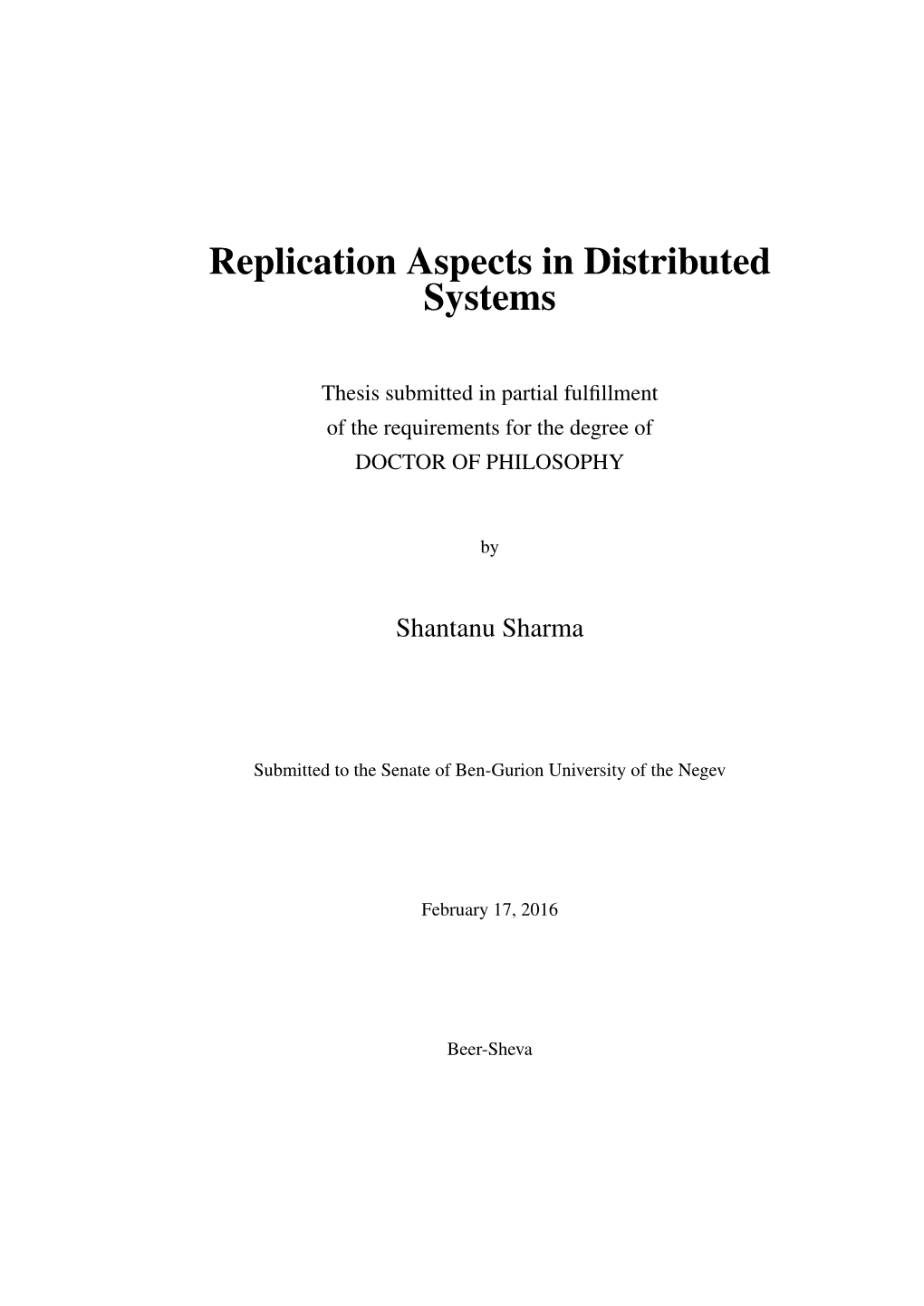 Replication Aspects in Distributed Systems