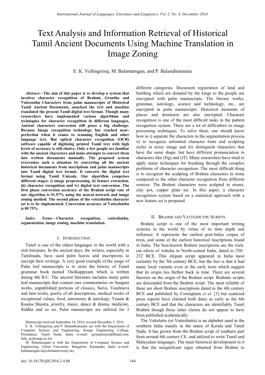 Text Analysis and Information Retrieval of Historical Tamil Ancient Documents Using Machine Translation in Image Zoning