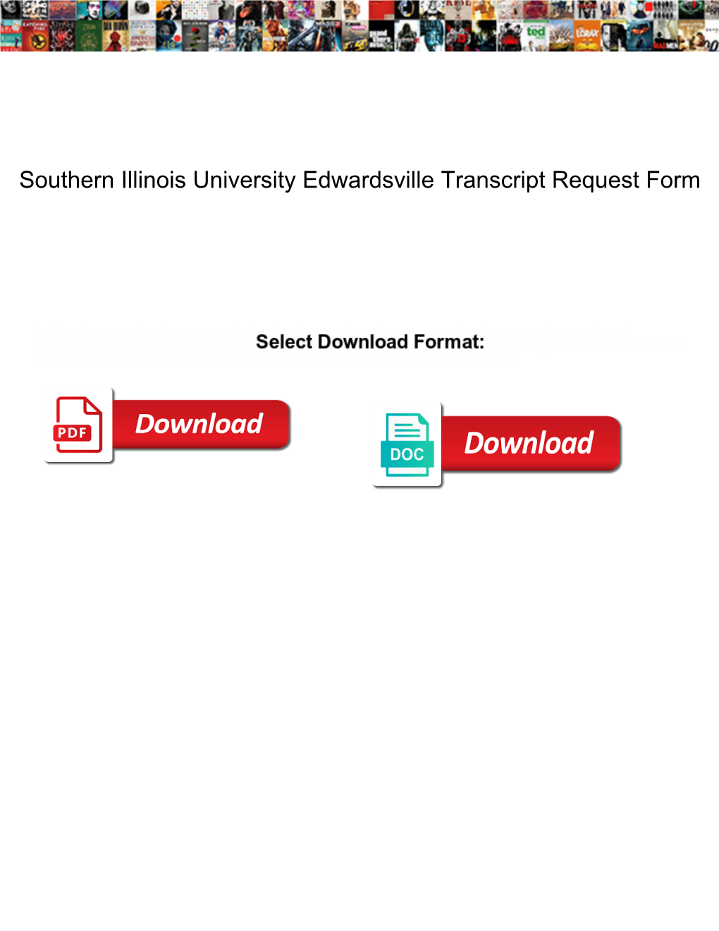 Southern Illinois University Edwardsville Transcript Request Form