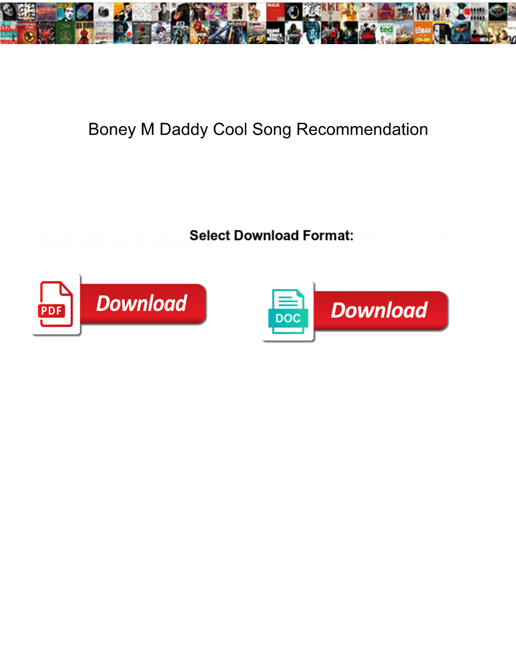 Boney M Daddy Cool Song Recommendation