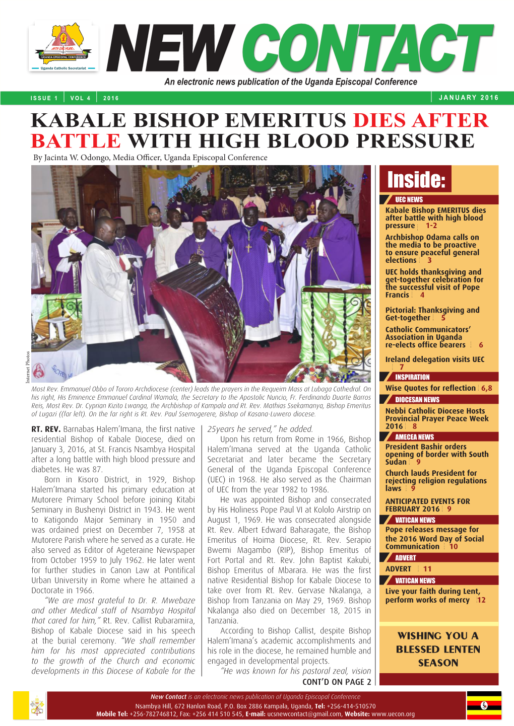 KABALE BISHOP EMERITUS DIES AFTER BATTLE with HIGH BLOOD PRESSURE by Jacinta W