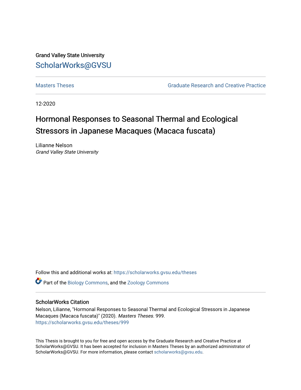 Hormonal Responses to Seasonal Thermal and Ecological Stressors in Japanese Macaques (Macaca Fuscata)