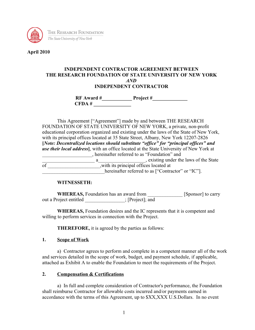 Independent Contractor Agreement s1