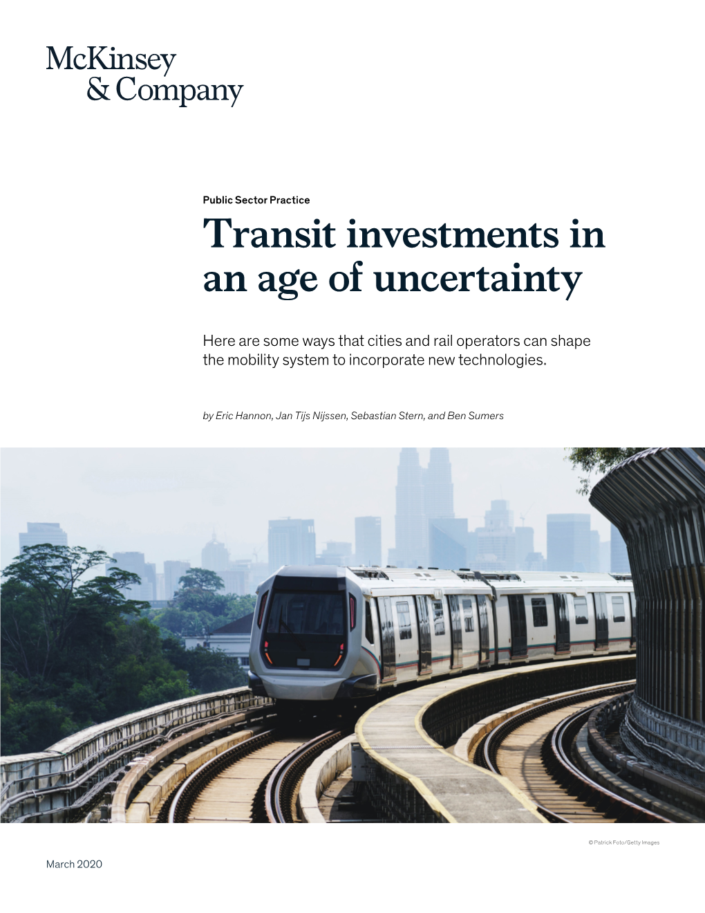 Transit Investments in an Age of Uncertainty