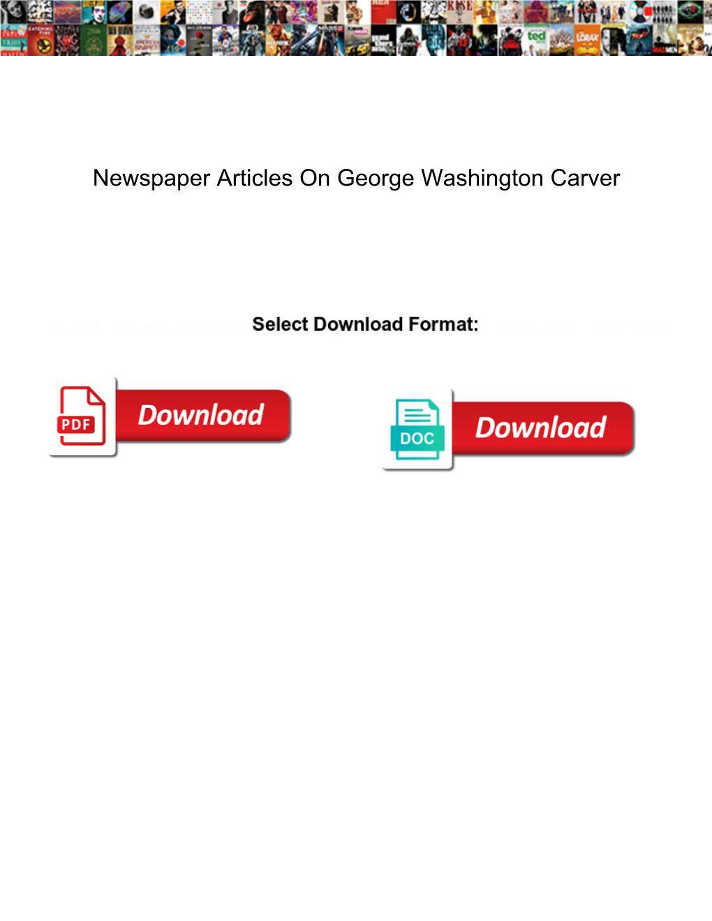 Newspaper Articles on George Washington Carver