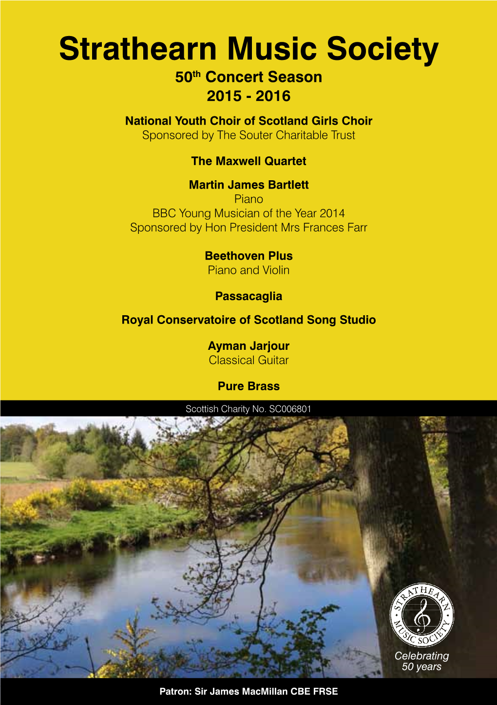 Strathearn Music Society 50Th Concert Season 2015 - 2016 National Youth Choir of Scotland Girls Choir Sponsored by the Souter Charitable Trust